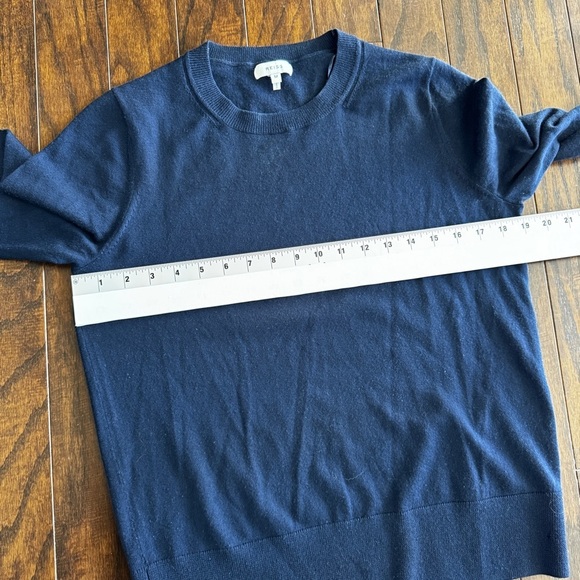 Reiss Wool Sweater size M thin lightweight knit navy blue - Picture 6 of 7